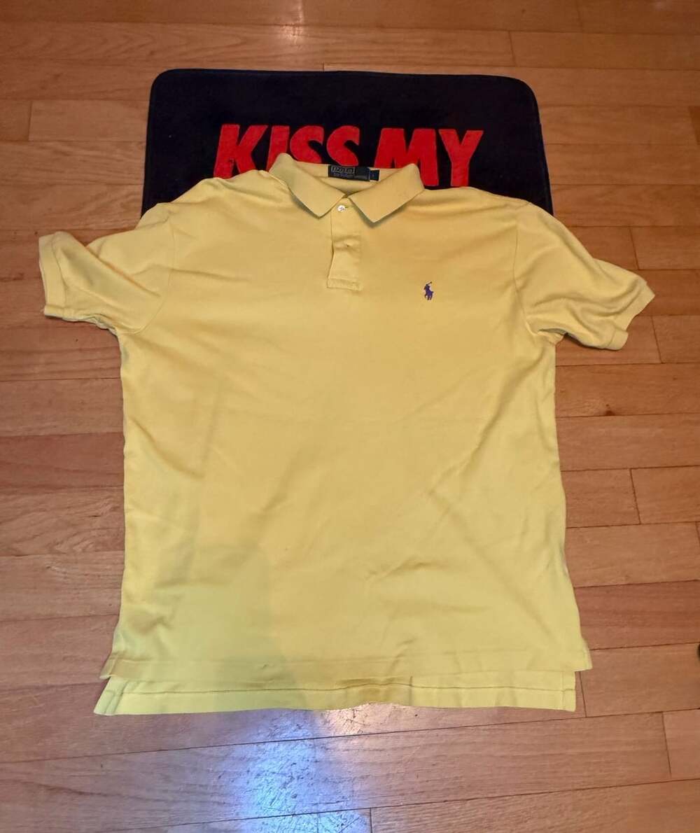 Polo Ralph Lauren Polo Shirt Size L Yellow Cotton Short Sleeve